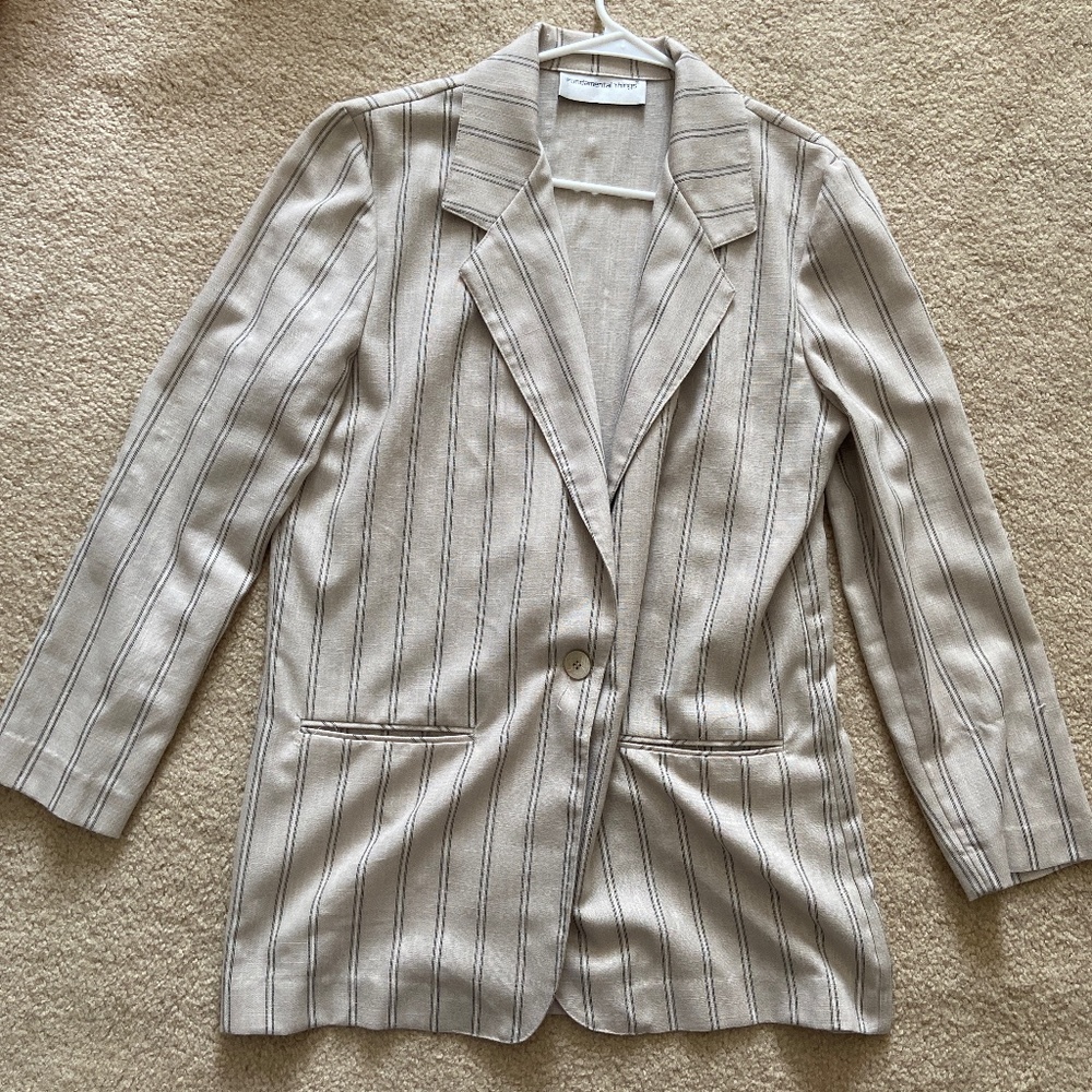 Vintage Stripped Linen Blazer
